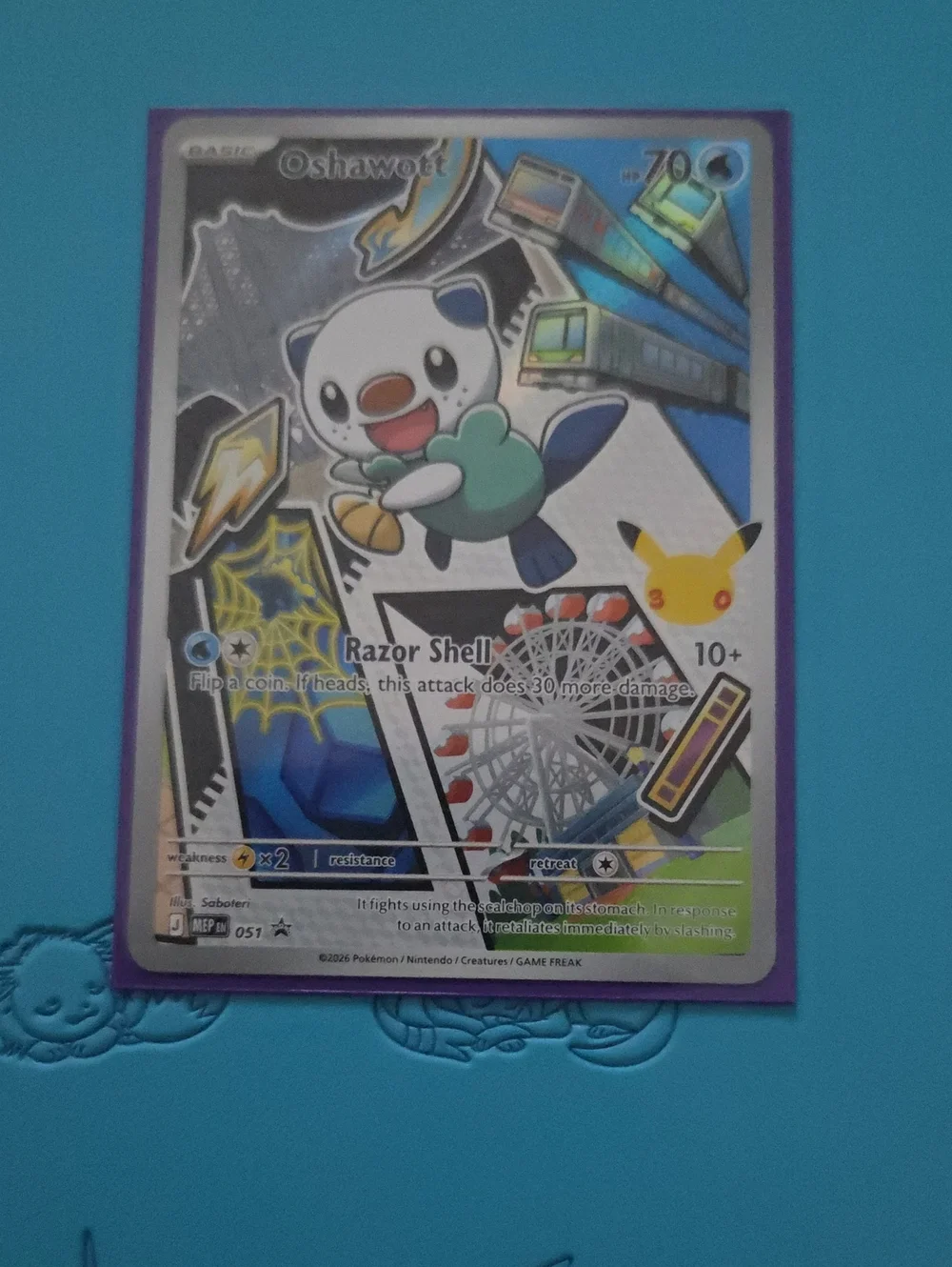 Oshawott Collectible Card - Purple Sleeve